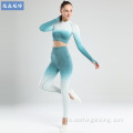 bluză cu mânecă lungă, culoare contrast, costum de gimnastică